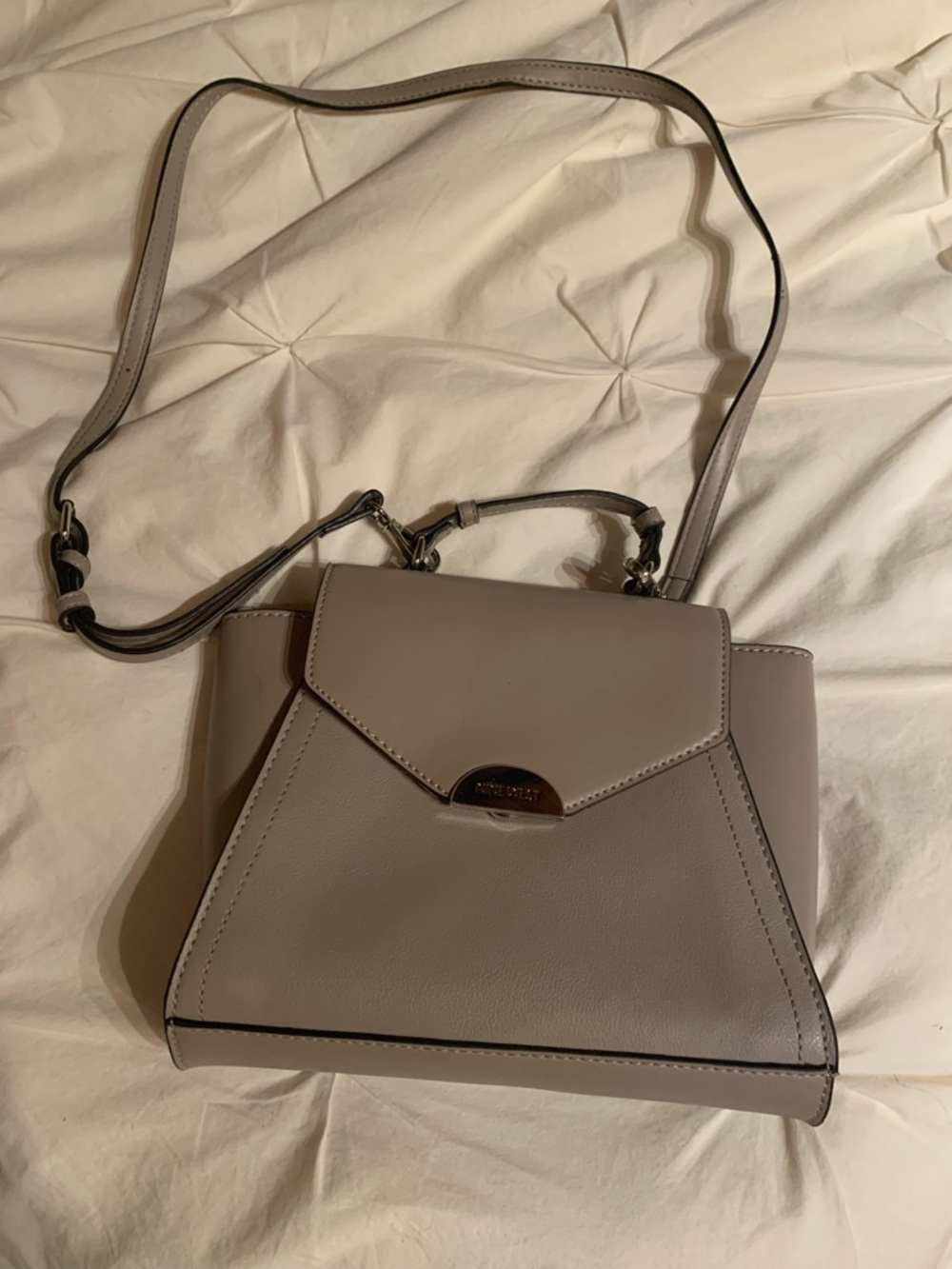 Nine West Michel Satchel Crossbody Purse Bag Taupe NWOT